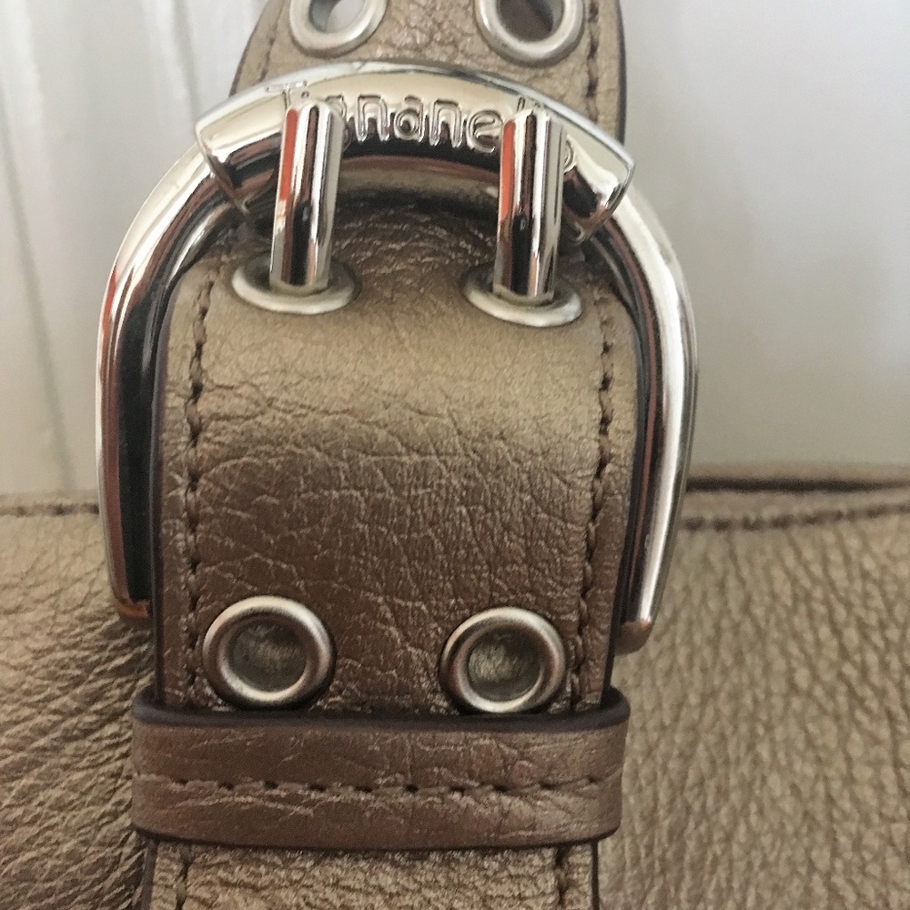 Tignanello Silver Metalic Satchel / Purse - Picture 3 of 6